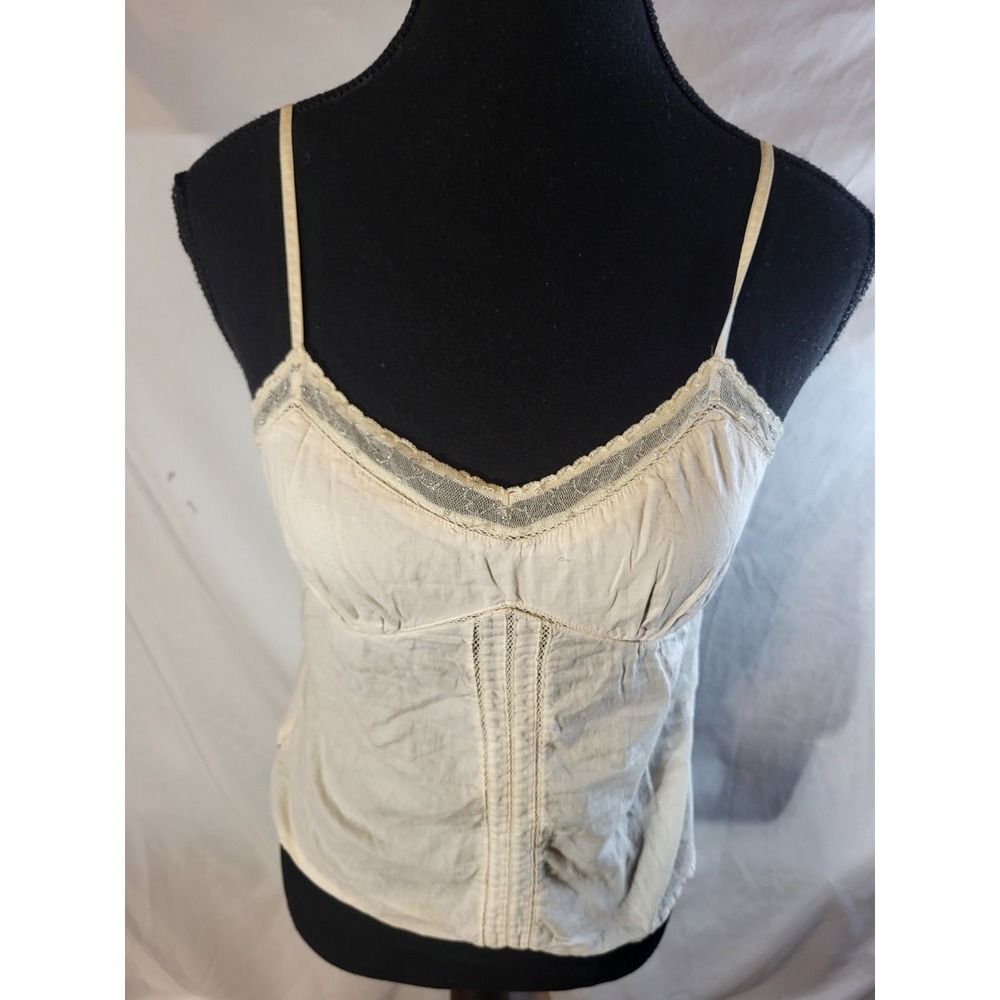 Vimtage Y2K Arizona Jeans Size M Beaded Ivory Cami Tank Top